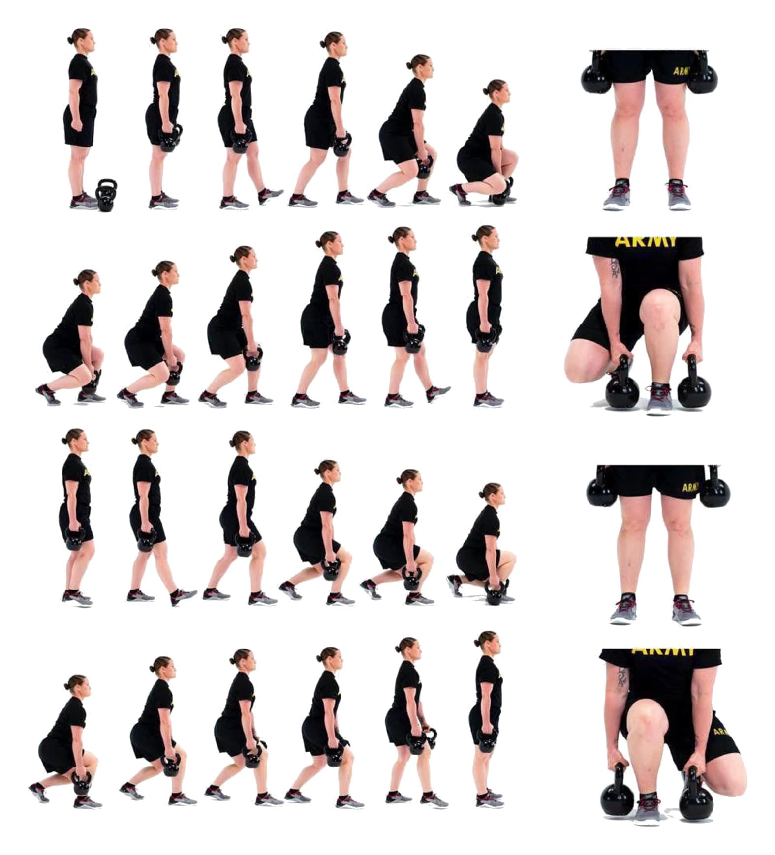 Forward Lunge: official ATP 7-22.02 photo sequence (figure 13-3, STC3 Forward Lunge) showing the positions of the exercise in order.